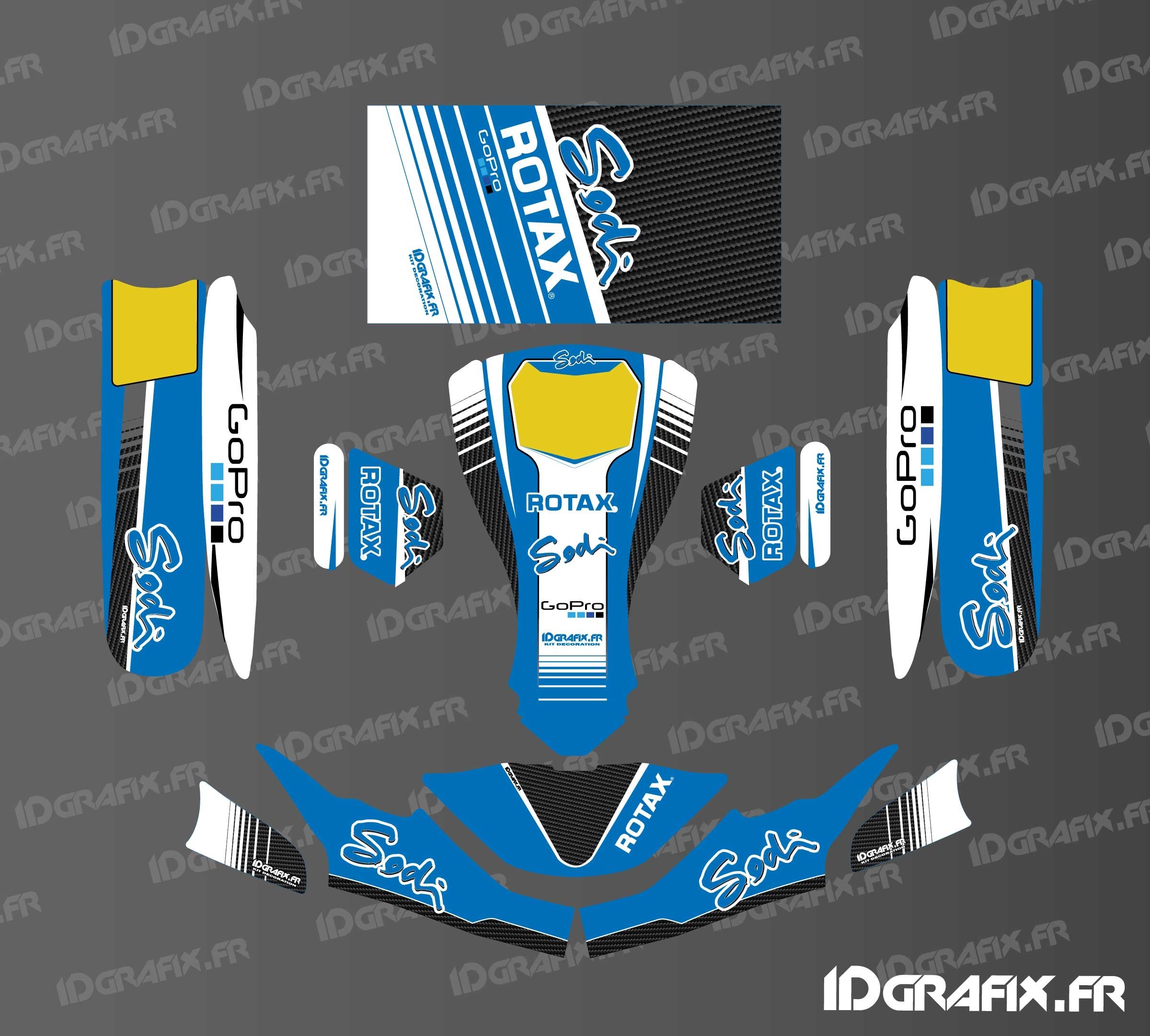 Kit déco Factory Sodi Racing (Bleu) pour Karting SodiKart