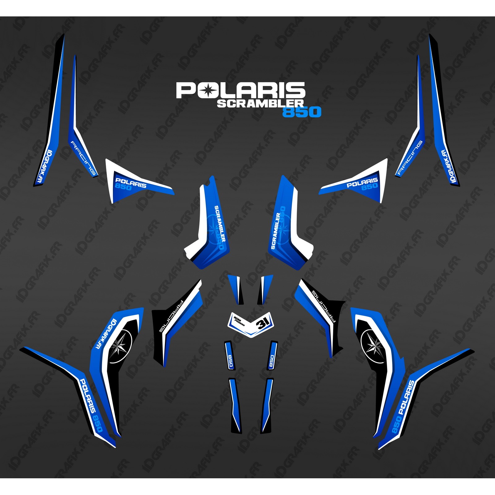 photo du kit décoration , Kit décoration Pure Bleu (Light) , IDgrafix , Polaris