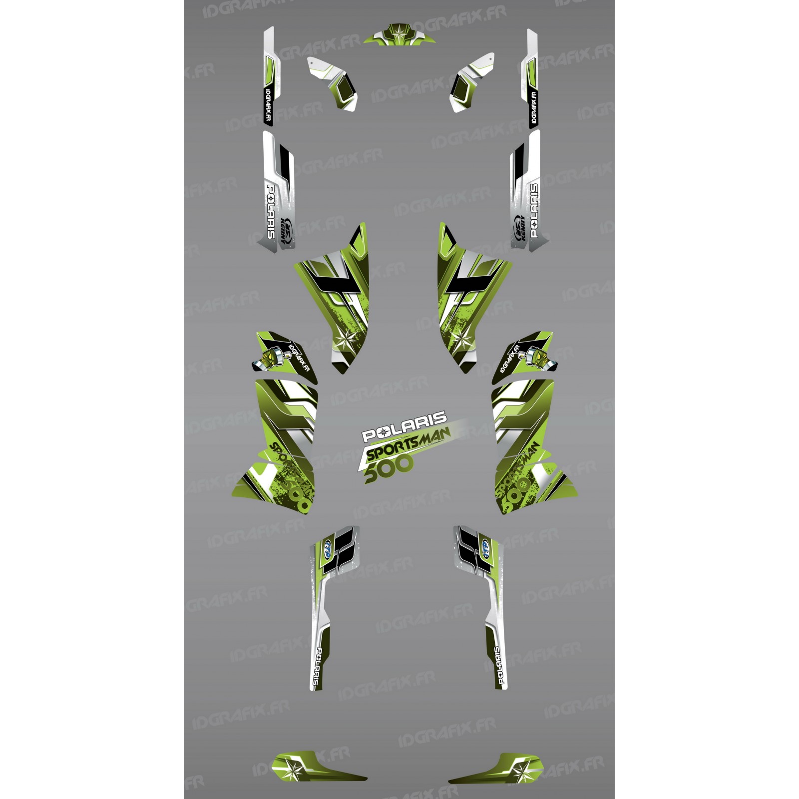 photo du kit décoration , Kit décoration Green Pics Series , IDgrafix , Polaris 500 Sportsman