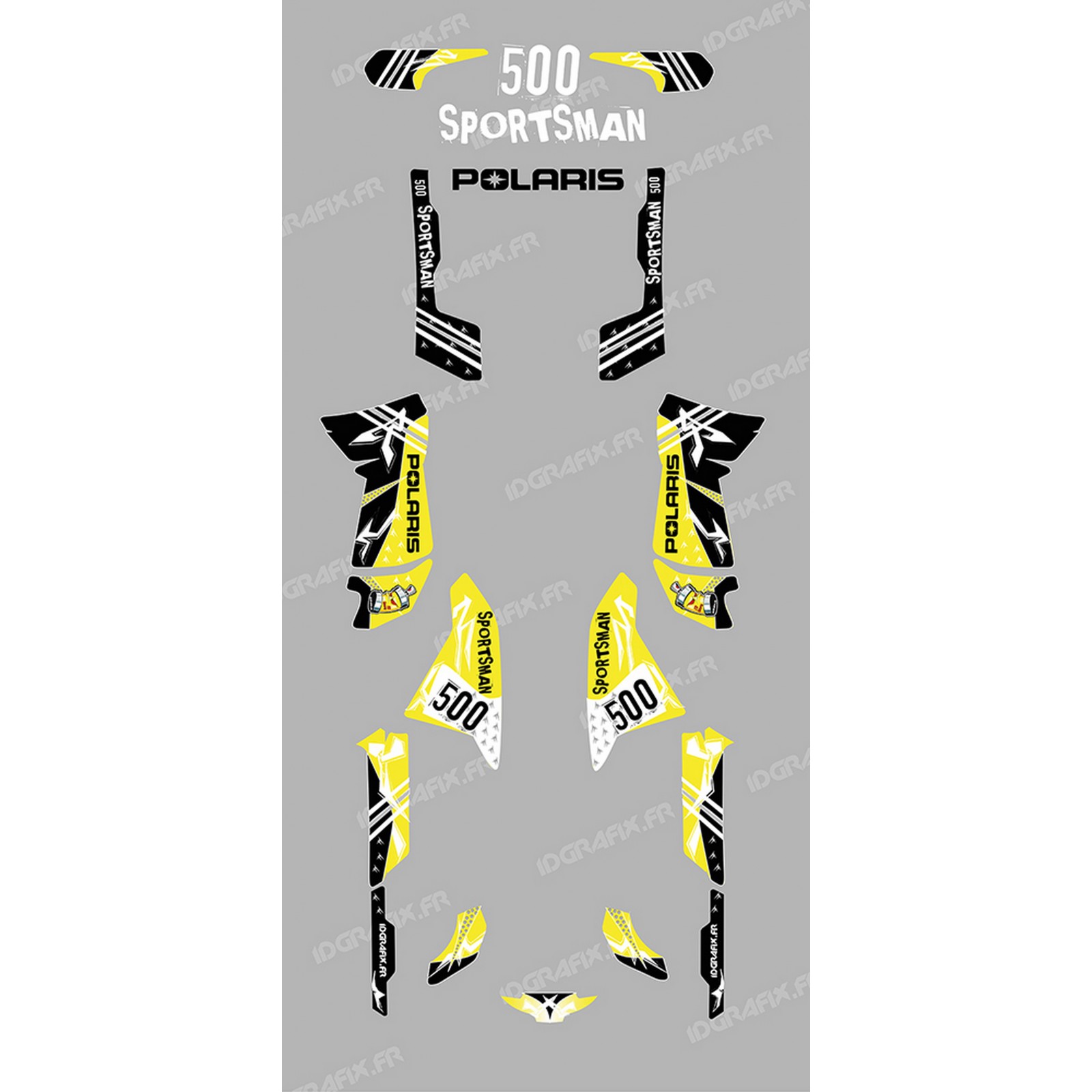 photo du kit décoration , Kit décoration Street Jaune , IDgrafix , Polaris 500 Sportsman