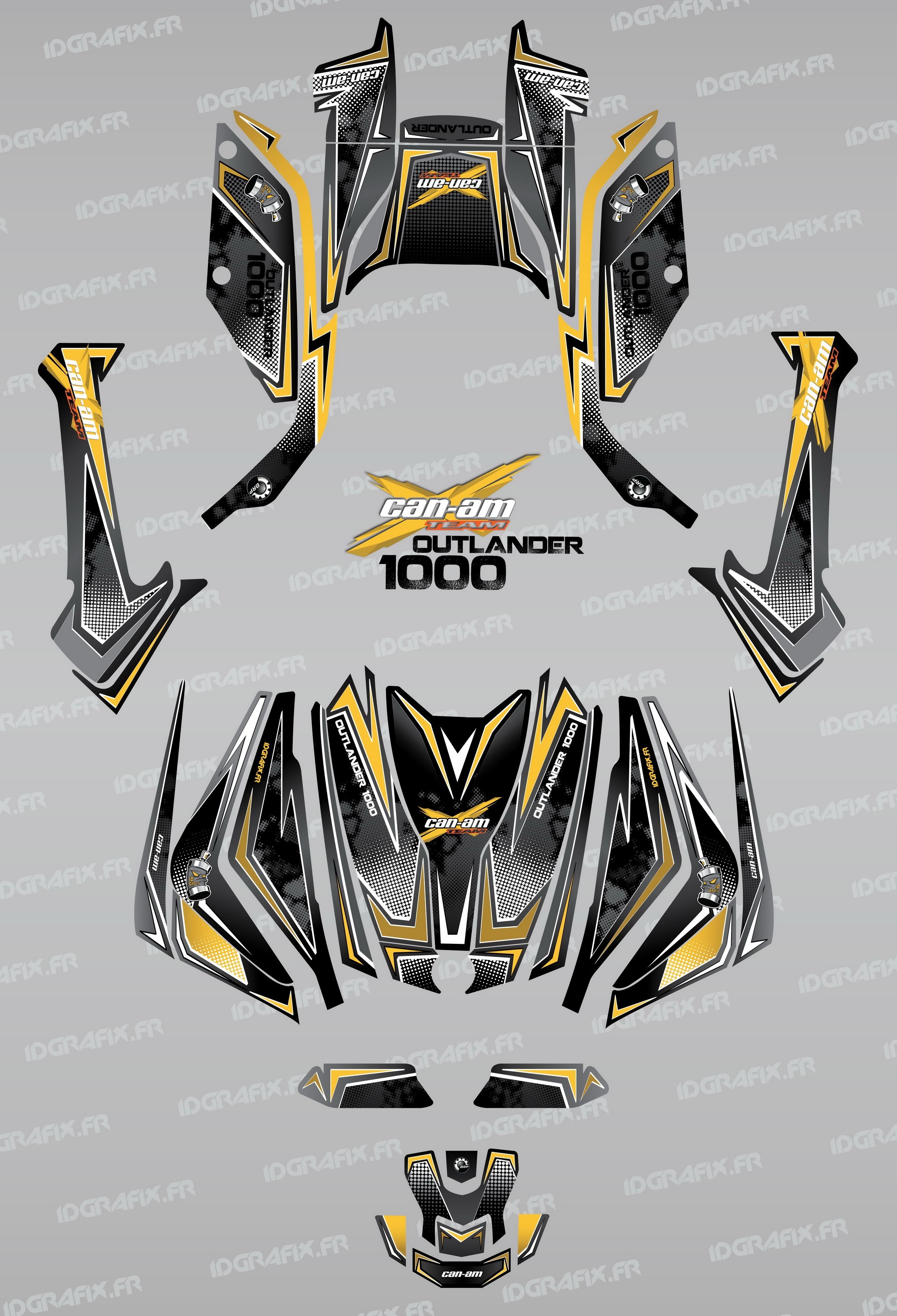 Kit décoration Full Moon (Jaune) , IDgrafix , Can Am Outlander G2 .