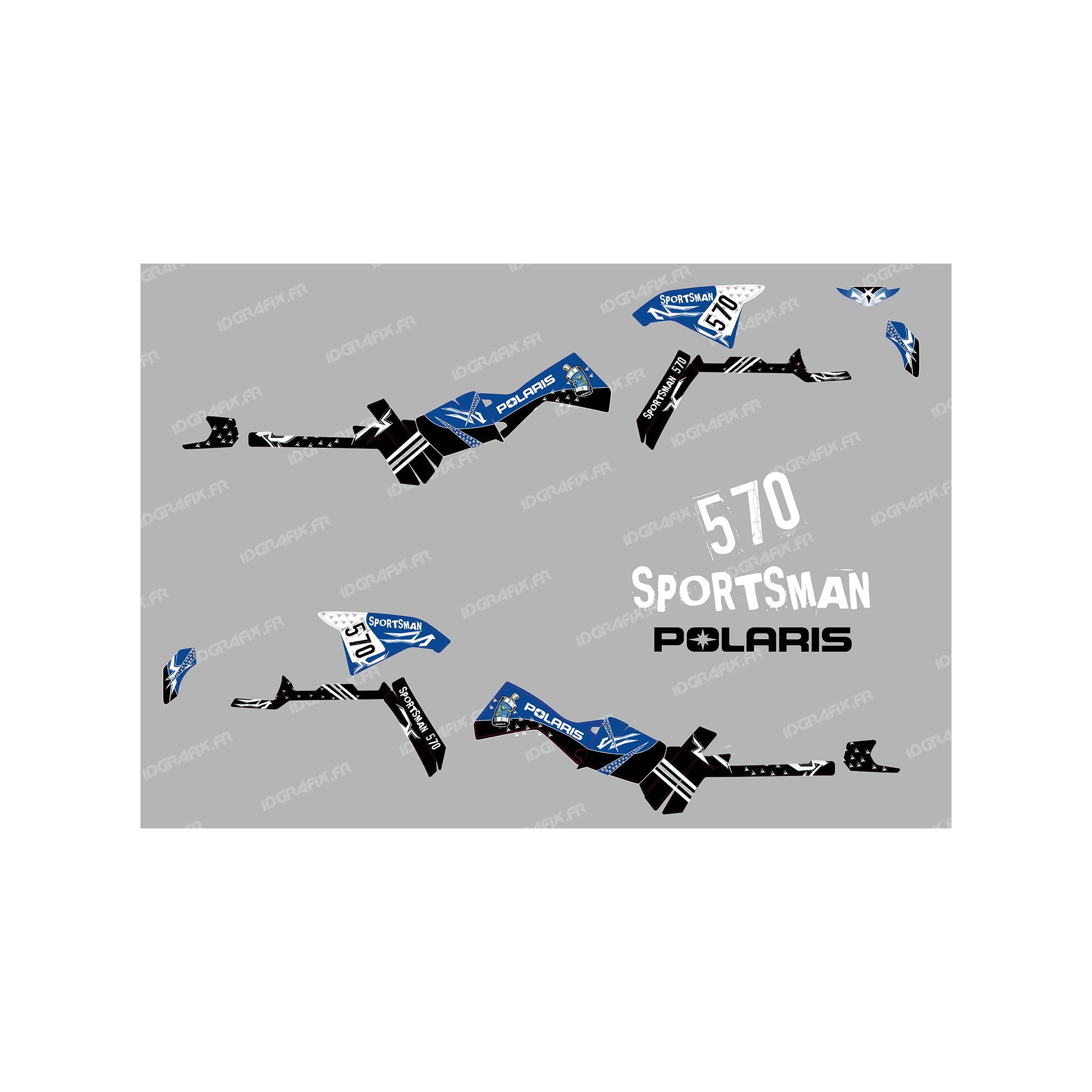 Kit décoration Street Series (Blue) Light , IDgrafix , Polaris 570 Sportsman