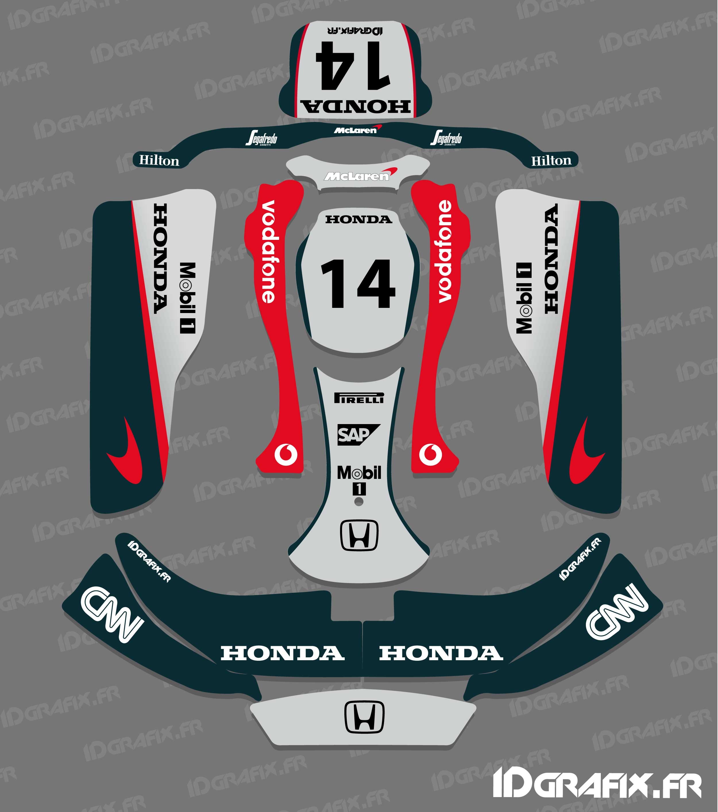 photo du kit décoration , Kit déco F1,series Mac Laren pour Karting CRG Rotax