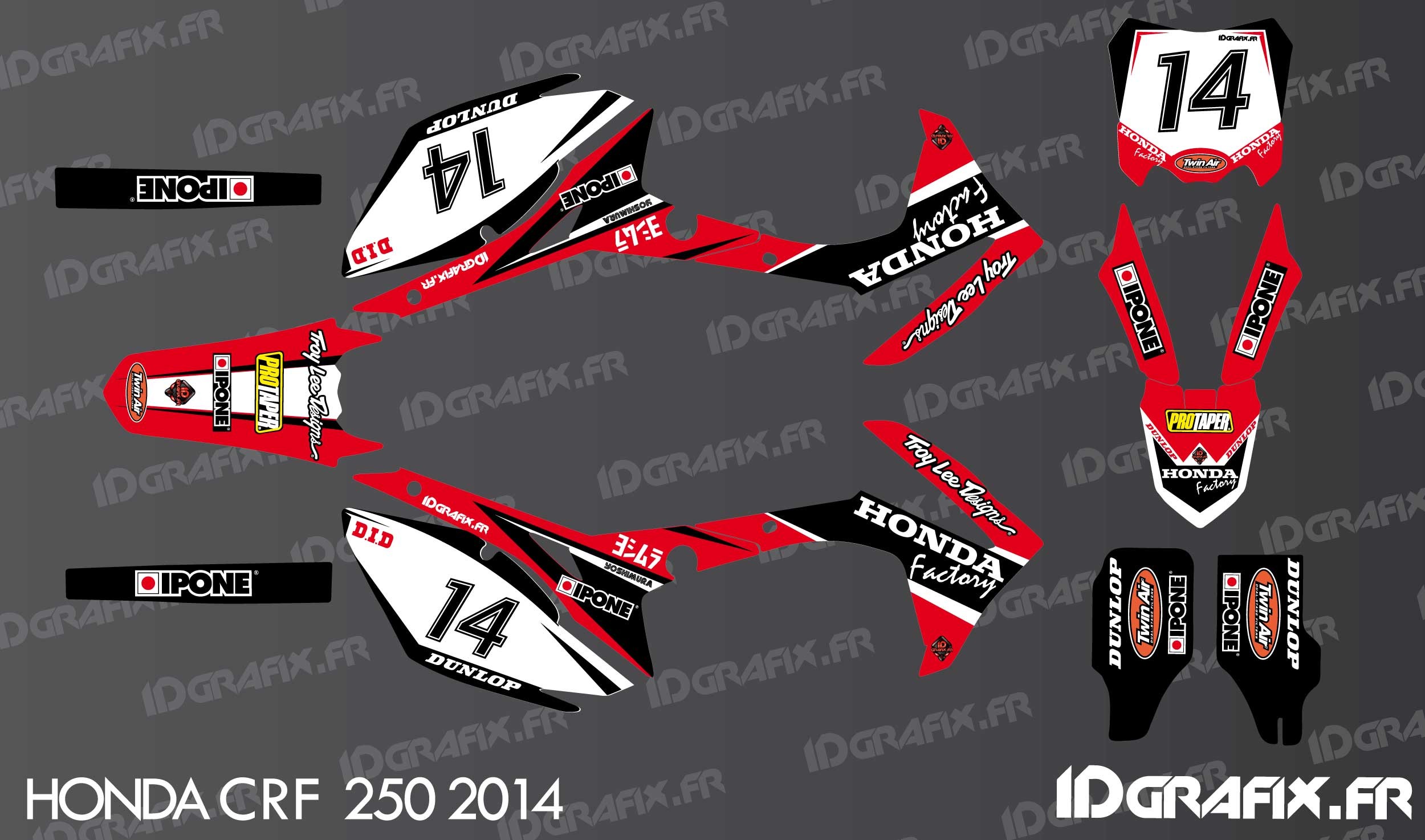 Kit décoration Honda Factory Edition - Honda CR/CRF 125 ...