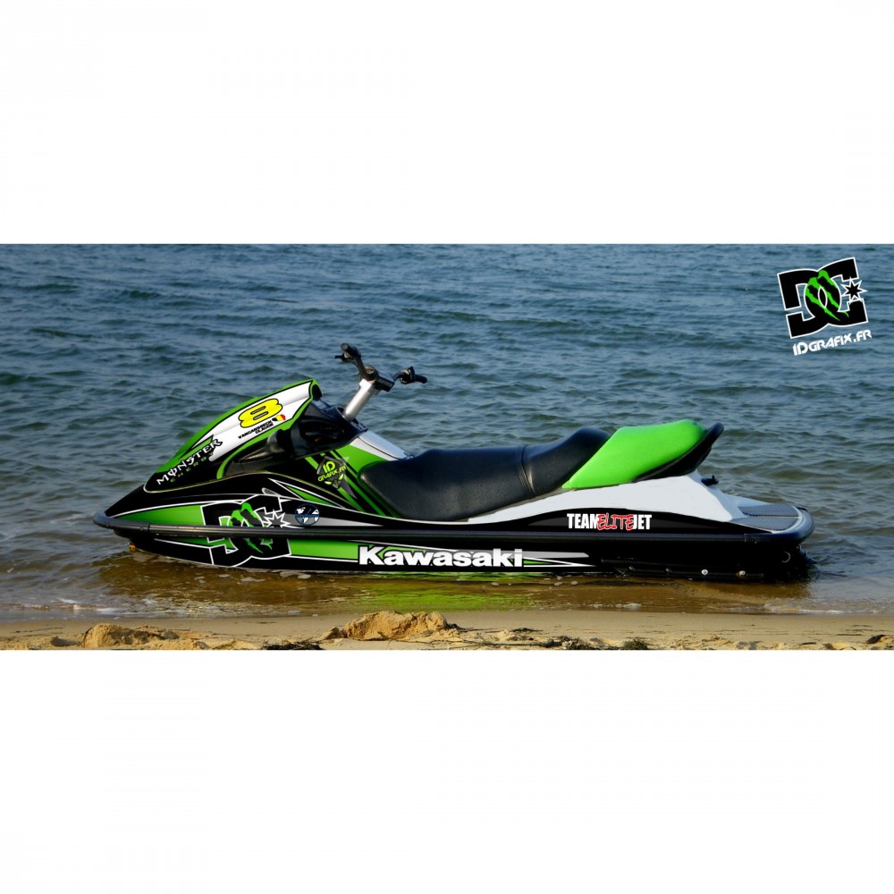 Full Body Wrap Graphic Sticker Decal for Kawasaki STX-15F Frenzy Green