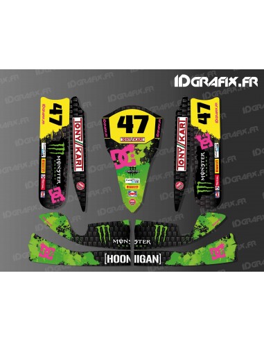 Kit déco 100 % Personnalisé Monster Noir pour Karting TonyKart M4