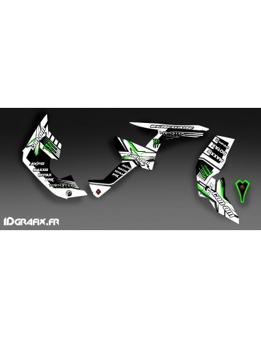 Kit decorazione 100% Personalizzato Mostro Pieno (Bianco/Verde)- IDgrafix - Can Am Renegade