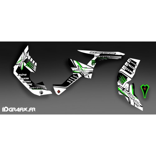 Kit decoration 100% Custom Monster Full (White/Green)- IDgrafix - Can Am Renegade - IDgrafix