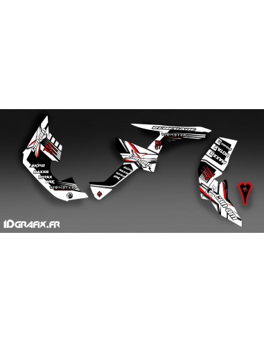 Kit de decoración 100% Personalizado Monstruo Completo (Blanco/Rojo)- IDgrafix - Can Am Renegade