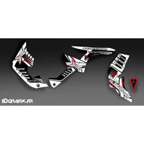 Kit décoration 100% Perso Monster Full (Blanc/Rouge)- IDgrafix - Can Am Renegade