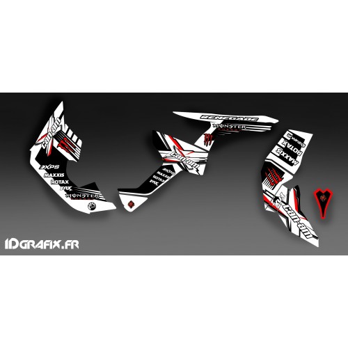 Kit decoration 100% Custom Monster Full (White/Red)- IDgrafix - Can Am Renegade - IDgrafix