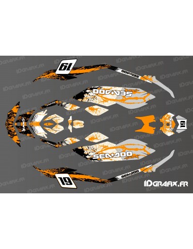 Kit décoration Full Spark Splash Orange pour Seadoo Spark -idgrafix