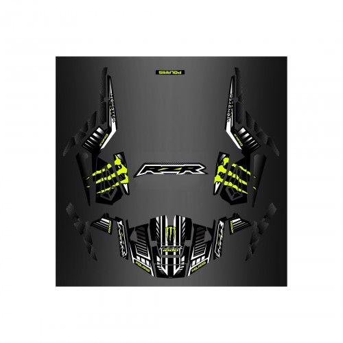 Kit dekor 100% - Def-Monster-Grün /Carbon - IDgrafix - Polaris RZR 1000 S/XP
