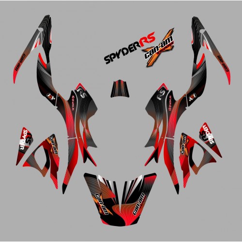 Kit de decoració Liner color Vermell - IDgrafix - Am RS Spyder