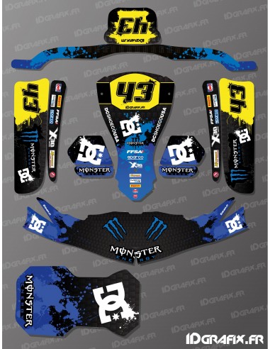 Kit deco 100% Custom Monster Blue for Kart KG EVO