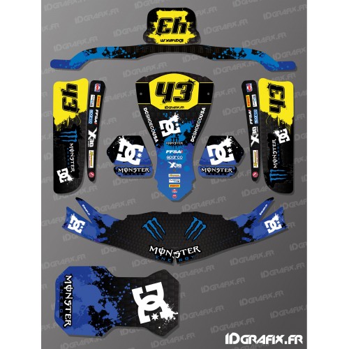 Kit deco 100% Custom Monster Blue for Kart KG EVO - IDgrafix