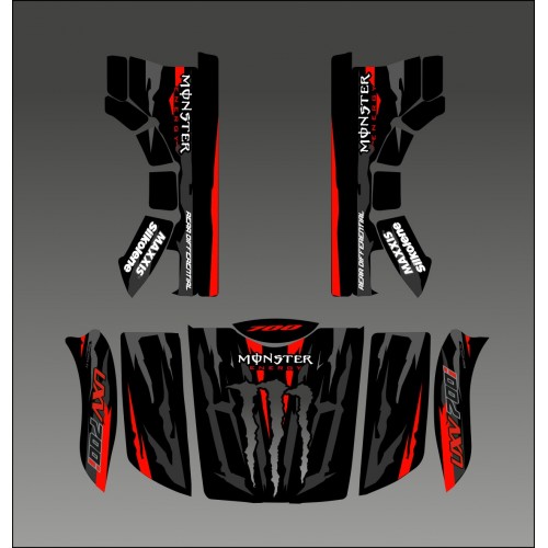 Kit deco 100% Monster Red Edition - Idgrafix - Kymco UXV 500-700 - IDgrafix