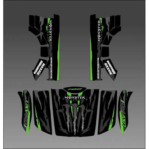 Kit deco 100% Monster Green Edition - Idgrafix - Kymco UXV 500-700 - IDgrafix