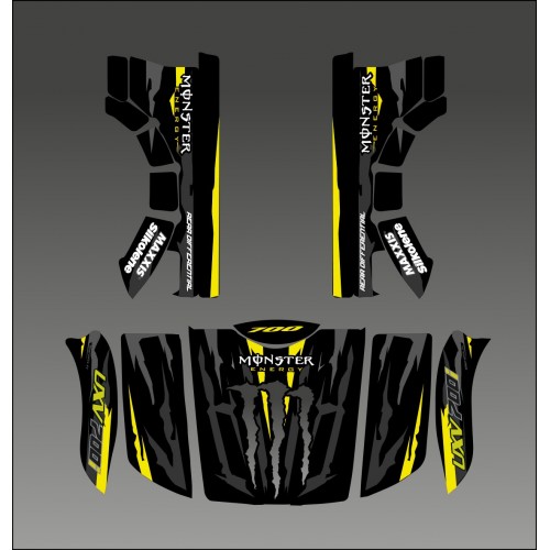 Kit deco 100% Monster Yellow Edition - Idgrafix - Kymco UXV 500-700 - IDgrafix