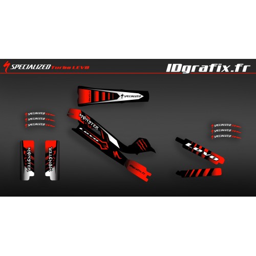 Kit déco 100% Perso Monster Edition Full (Rouge) - Specialized Turbo Levo-idgrafix