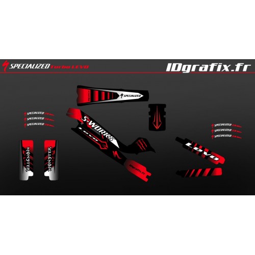 Kit déco 100% Perso Monster Edition Full (Rouge) - Specialized Turbo Levo SWORKS-idgrafix