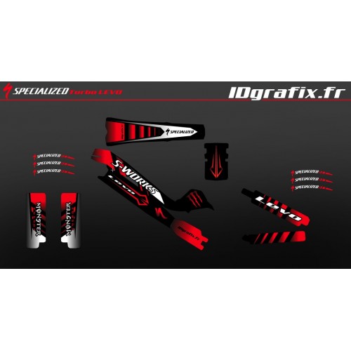 Kit deco 100% Custom Monster Edition Full (Red) - Specialized Turbo Levo SWORKS - IDgrafix