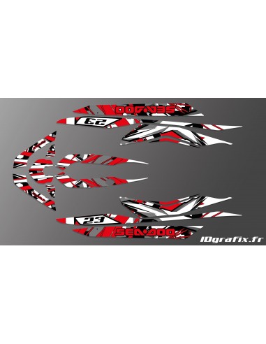 Kit de decoración de X Equipo Rojo para Seadoo RXT 260 / 300 (S3 casco)