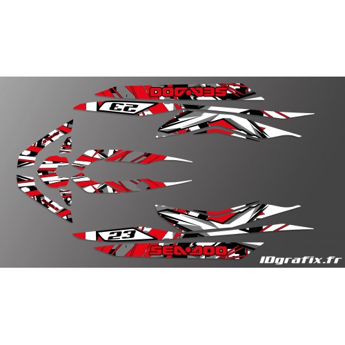 Kit de decoración de X Equipo Rojo para Seadoo RXT 260 / 300 (S3 casco) -idgrafix