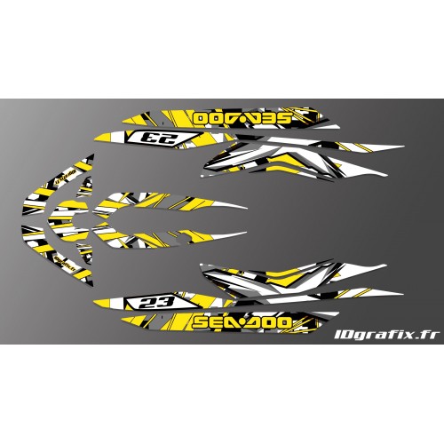 Kit de decoración de X Equipo Amarillo para Seadoo RXT 260 / 300 (S3 casco) -idgrafix