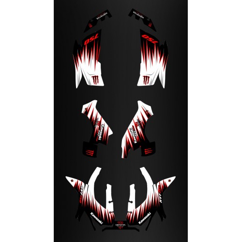 Kit déco Perso Red Monster Full pour Kawasaki KVF 750 (après 2011)