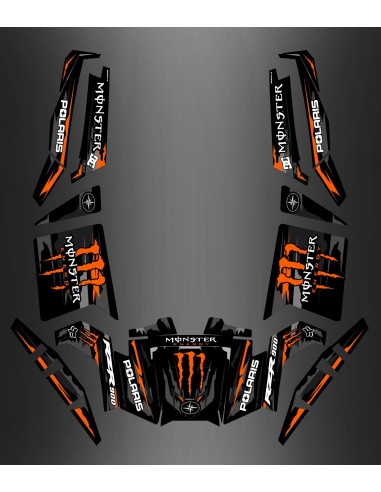 Kit de decoración 100% Personalizado Monstruo Naranja Edición - IDgrafix - Polaris RZR 900 XP