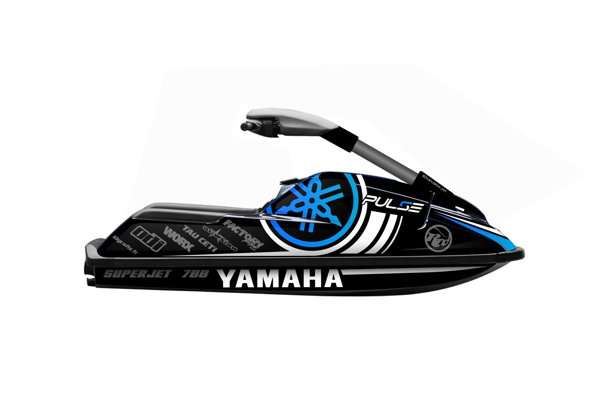 Kit décoration Pulse BLUE pour Yamaha Superjet 700 - idgrafix