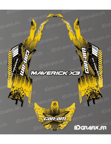 Kit décoration Cracked Series Jaune - Idgrafix - Can Am Maverick X3