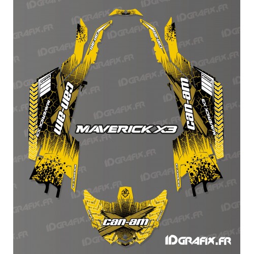 Kit de decoració Esquerdades Sèrie Groga - Idgrafix - Am Maverick X3 -idgrafix