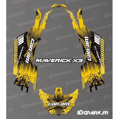 Kit de decoración Agrietado de la Serie de color Amarillo - Idgrafix - Can Am Maverick X3 -idgrafix