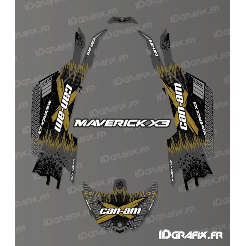 Kit décoration Cracked Series Gold - Idgrafix - Can Am Maverick X3-idgrafix