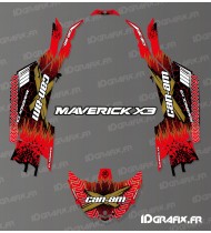 Kit décoration Cracked Series Rouge - Idgrafix - Can Am Maverick X3