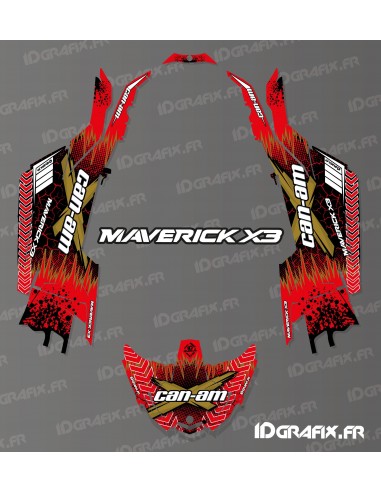 Kit de decoración Agrietado de la Serie Roja - Idgrafix - Can Am Maverick X3