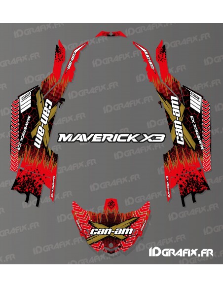 Kit dekor Cracked Series-Rot - Idgrafix - Can Am Maverick X3 Kit dekor Cracked Series-Rot - Idgrafix - Can Am Maverick X3