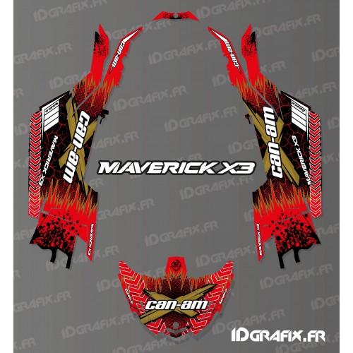 Kit dekor Cracked Series-Rot - Idgrafix - Can Am Maverick X3 -idgrafix