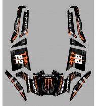 Kit décoration 100% Perso Monster Orange Edition - IDgrafix - Polaris RZR 900 XP - PITTAN