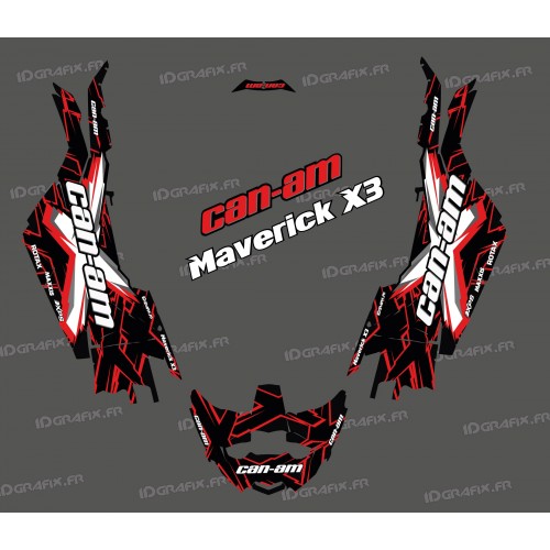 Kit de decoración de XTeam de la Serie Roja - Idgrafix - Can Am Maverick X3 -idgrafix