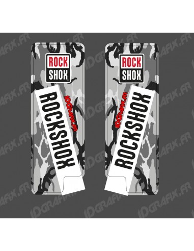 Sticker Schutz Gabel RockShox Camo (Rot) - Specialized Turbo-Levo