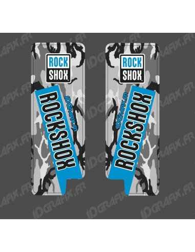 Sticker Schutz Gabel RockShox Camo (Blau) - Specialized Turbo-Levo