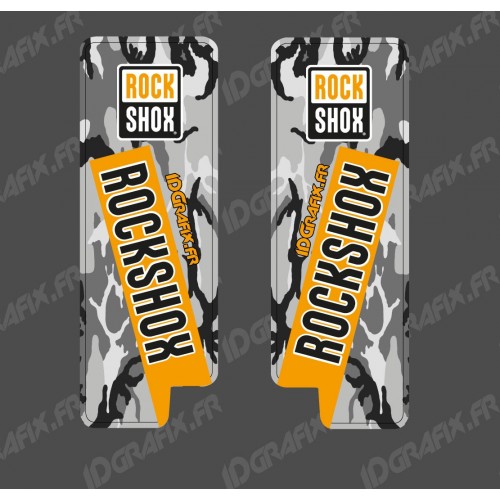 Stickers Protection Fork RockShox Camo (Orange) - Specialized Turbo Levo - IDgrafix