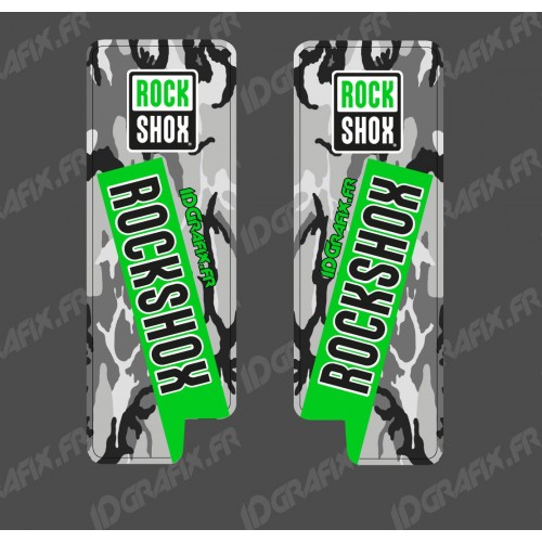 Stickers Protection Fork RockShox Camo (Green) - Specialized Turbo Levo - IDgrafix