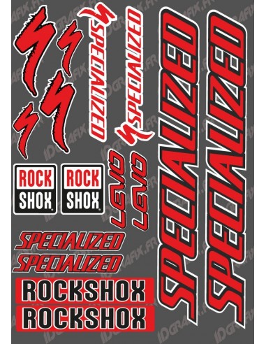 Planche Sticker 21x30cm (Rouge) - Specialized Turbo Levo