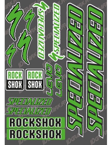 Planche Sticker 21x30cm (Vert) - Specialized Turbo Levo