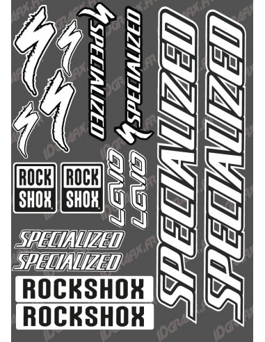 Planche Sticker 21x30cm (Blanc) - Specialized Turbo Levo