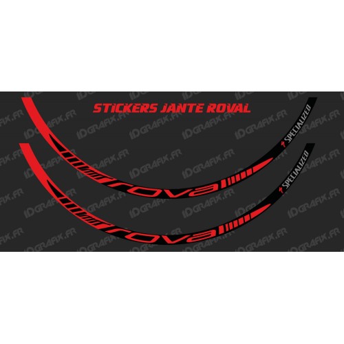 Lot 2 Aufkleber Felge Roval (Rot) -idgrafix